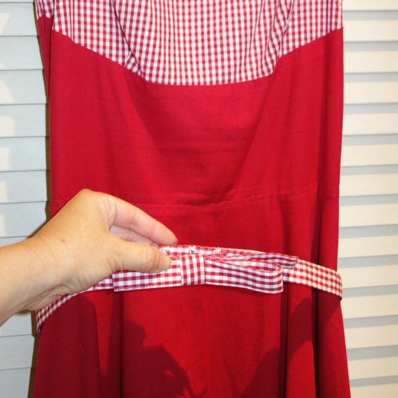 Trashy Diva by Candice Gwinn size 2 red white gingham dress - Picture 5 of 8